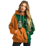miami hurricanes achmed skull orange hoodie best selling