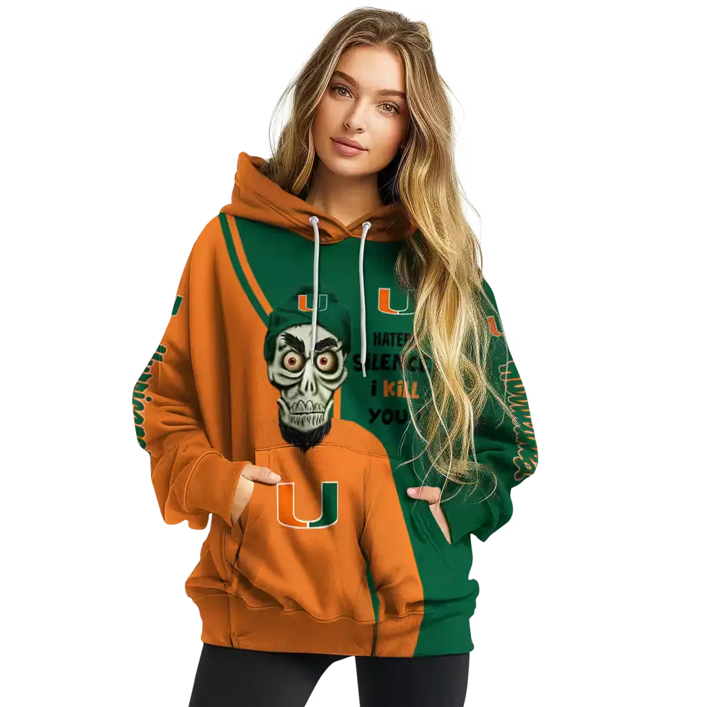 miami hurricanes achmed skull orange hoodie high quality miami hurricanes achmed skull orange hoodie high quality