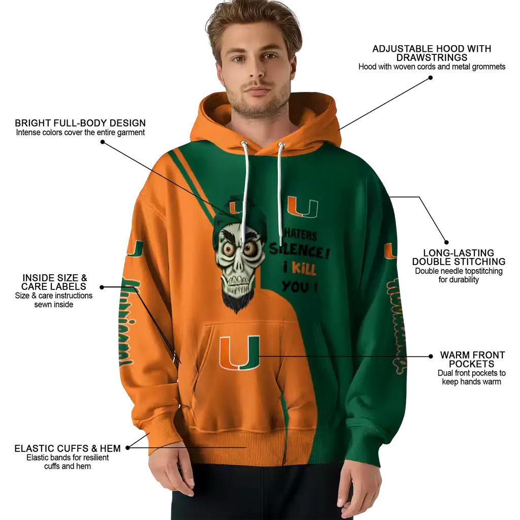 miami hurricanes achmed skull orange hoodie latest model miami hurricanes achmed skull orange hoodie latest model