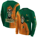 miami hurricanes achmed skull orange hoodie best selling