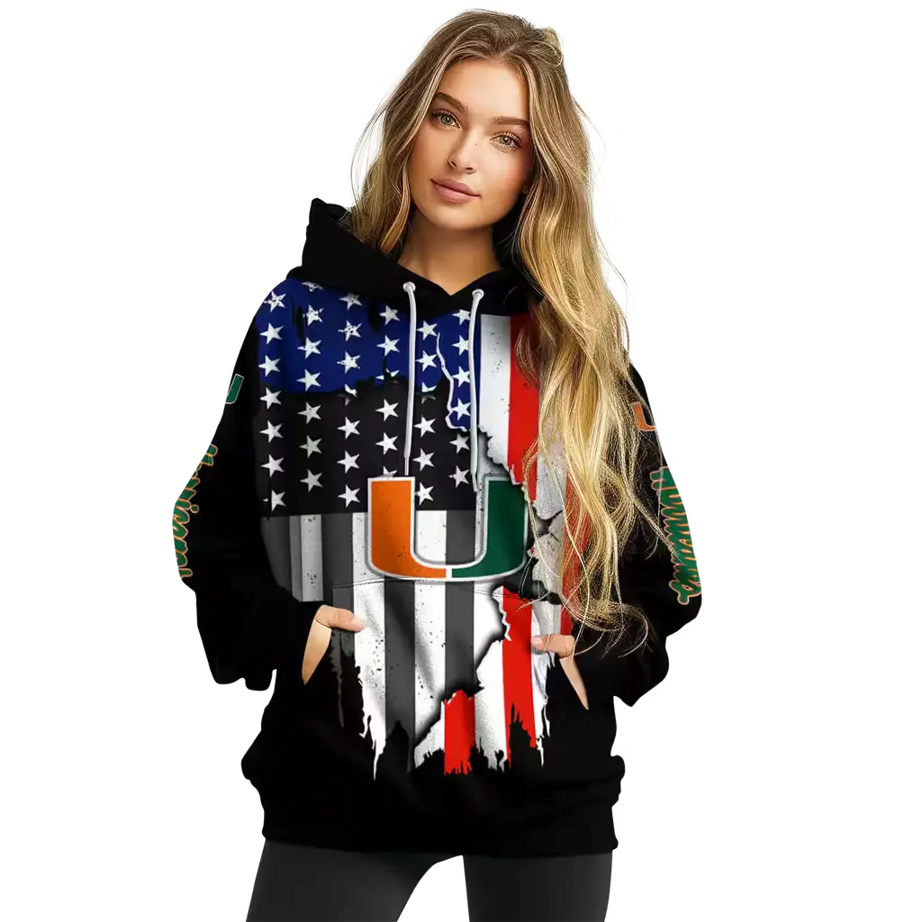 miami hurricanes american pride black hoodie high quality miami hurricanes american pride black hoodie high quality