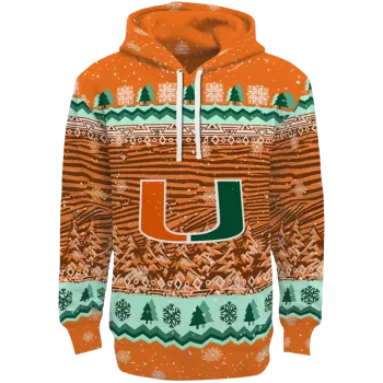 miami hurricanes christmas trees orange hoodie best selling