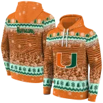 miami hurricanes christmas trees orange hoodie best selling