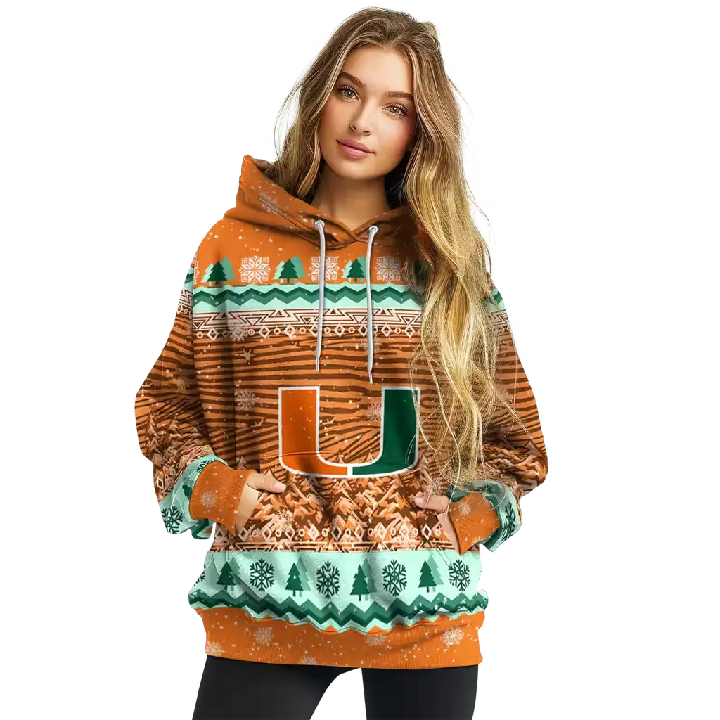 miami hurricanes christmas trees orange hoodie high quality miami hurricanes christmas trees orange hoodie high quality