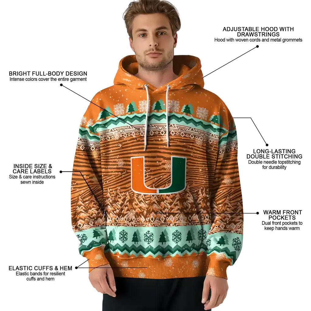 miami hurricanes christmas trees orange hoodie latest model miami hurricanes christmas trees orange hoodie latest model
