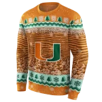 miami hurricanes christmas trees orange hoodie best selling