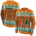 miami hurricanes christmas trees orange hoodie best selling