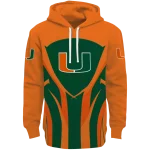 miami hurricanes concentric lines orange black hoodie best selling