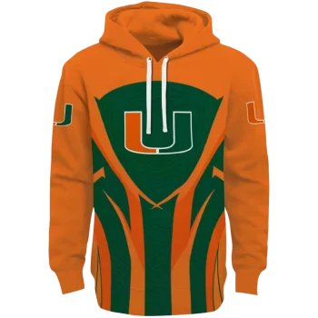 miami hurricanes concentric lines orange black hoodie best selling