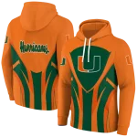 miami hurricanes concentric lines orange black hoodie best selling