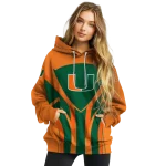 miami hurricanes concentric lines orange black hoodie best selling