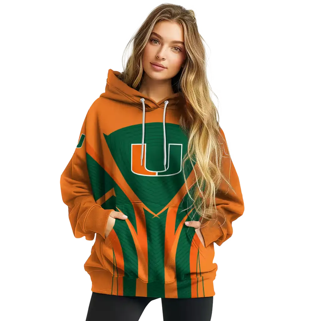 miami hurricanes concentric lines orange black hoodie high quality miami hurricanes concentric lines orange black hoodie high quality