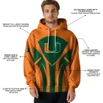 miami hurricanes concentric lines orange black hoodie best selling