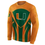 miami hurricanes concentric lines orange black hoodie best selling