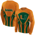 miami hurricanes concentric lines orange black hoodie best selling