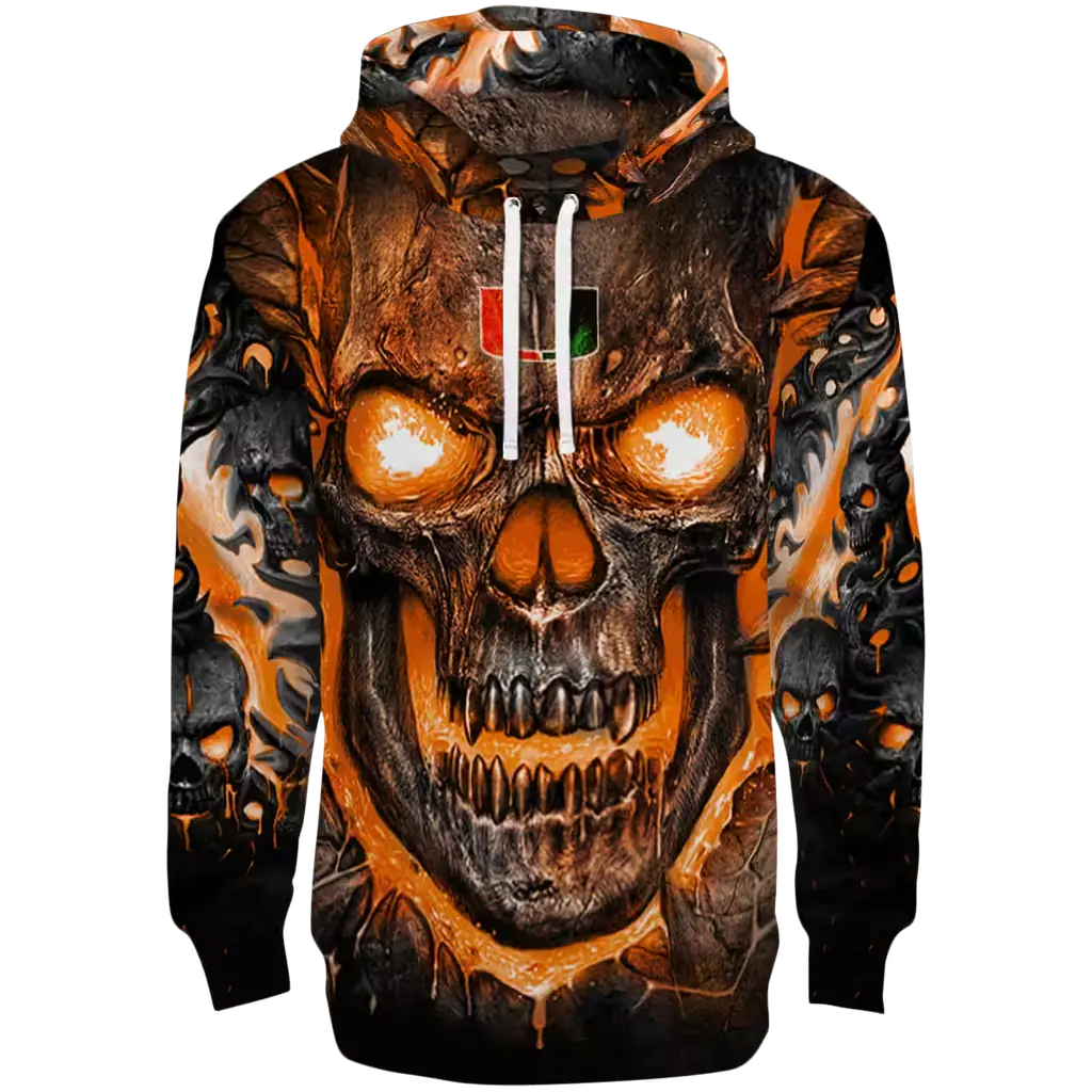 miami hurricanes demonic skull orange black hoodie best selling miami hurricanes demonic skull orange black hoodie best selling