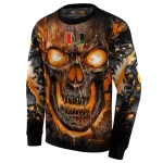 miami hurricanes demonic skull orange black hoodie best selling