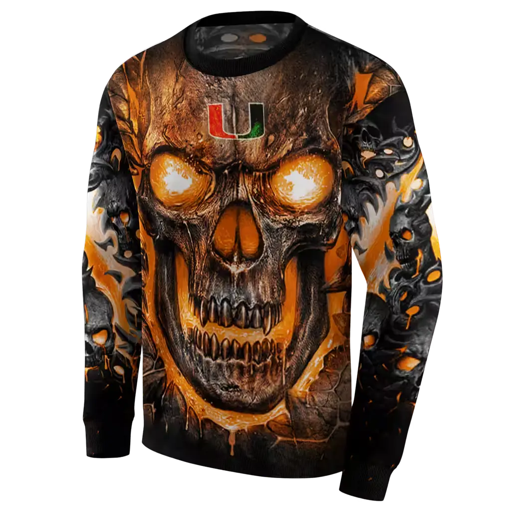 miami hurricanes demonic skull orange black hoodie new arrival miami hurricanes demonic skull orange black hoodie new arrival