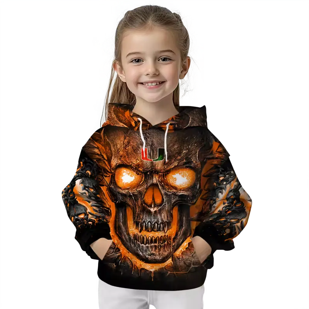 miami hurricanes demonic skull orange black hoodie top rated miami hurricanes demonic skull orange black hoodie top rated