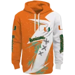 miami hurricanes dynamic slash orange white hoodie best selling