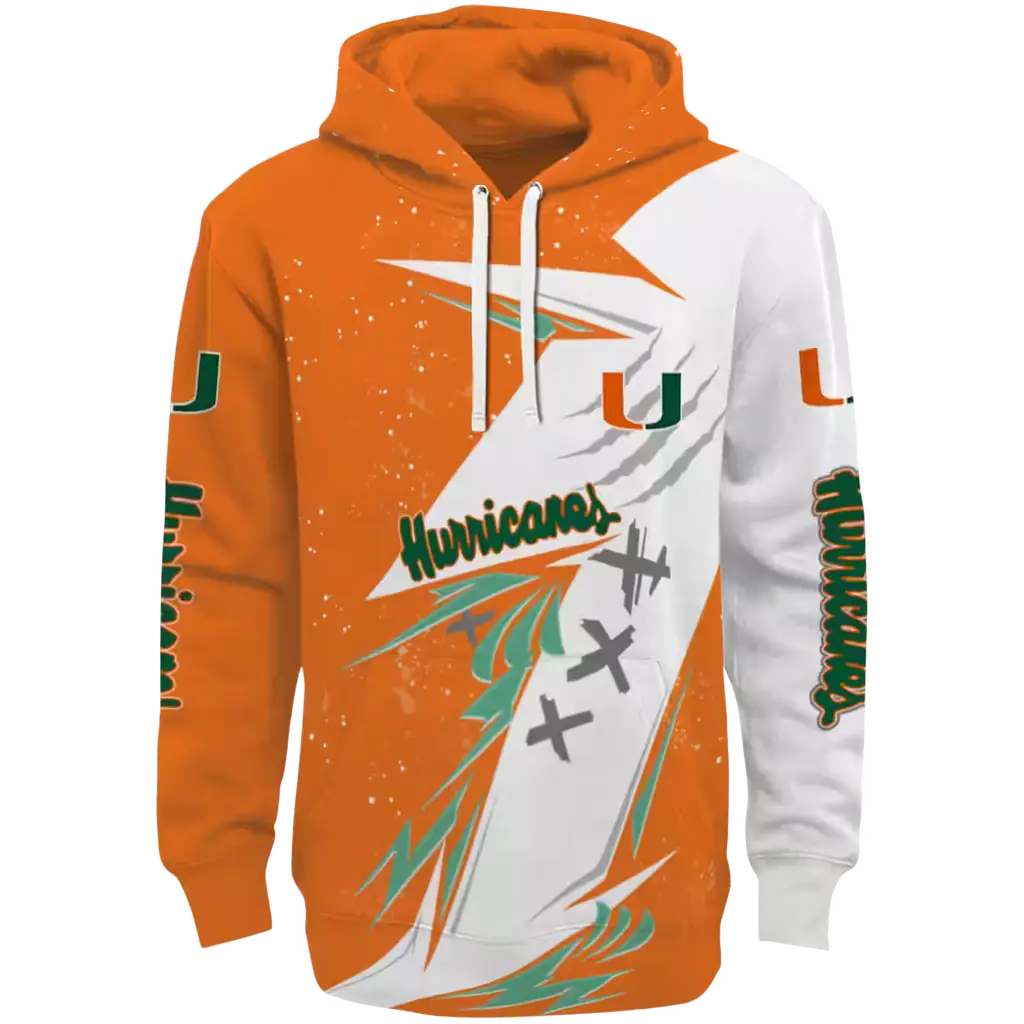 miami hurricanes dynamic slash orange white hoodie best selling miami hurricanes dynamic slash orange white hoodie best selling