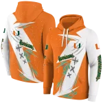 miami hurricanes dynamic slash orange white hoodie best selling