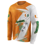 miami hurricanes dynamic slash orange white hoodie best selling
