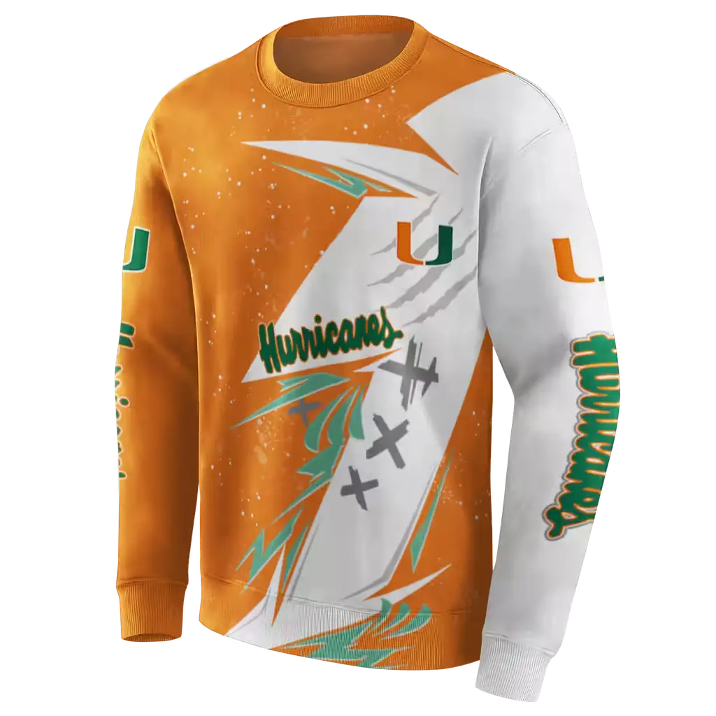 miami hurricanes dynamic slash orange white hoodie new arrival miami hurricanes dynamic slash orange white hoodie new arrival