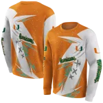 miami hurricanes dynamic slash orange white hoodie best selling