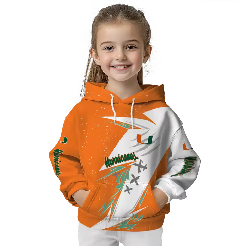 miami hurricanes dynamic slash orange white hoodie top rated miami hurricanes dynamic slash orange white hoodie top rated
