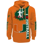 miami hurricanes football heartbeat orange hoodie best selling