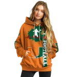 miami hurricanes football heartbeat orange hoodie best selling