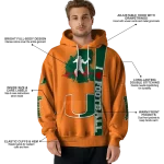 miami hurricanes football heartbeat orange hoodie best selling