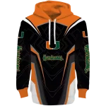 miami hurricanes futuristic pattern orange black hoodie best selling