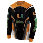 miami hurricanes futuristic pattern orange black hoodie best selling