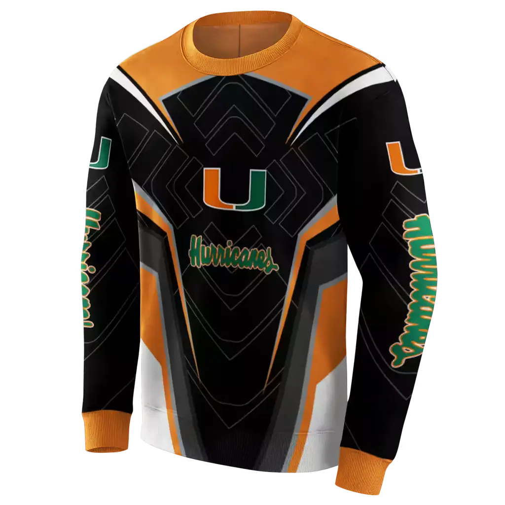 miami hurricanes futuristic pattern orange black hoodie new arrival miami hurricanes futuristic pattern orange black hoodie new arrival