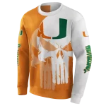 miami hurricanes graphic punisher orange white hoodie best selling