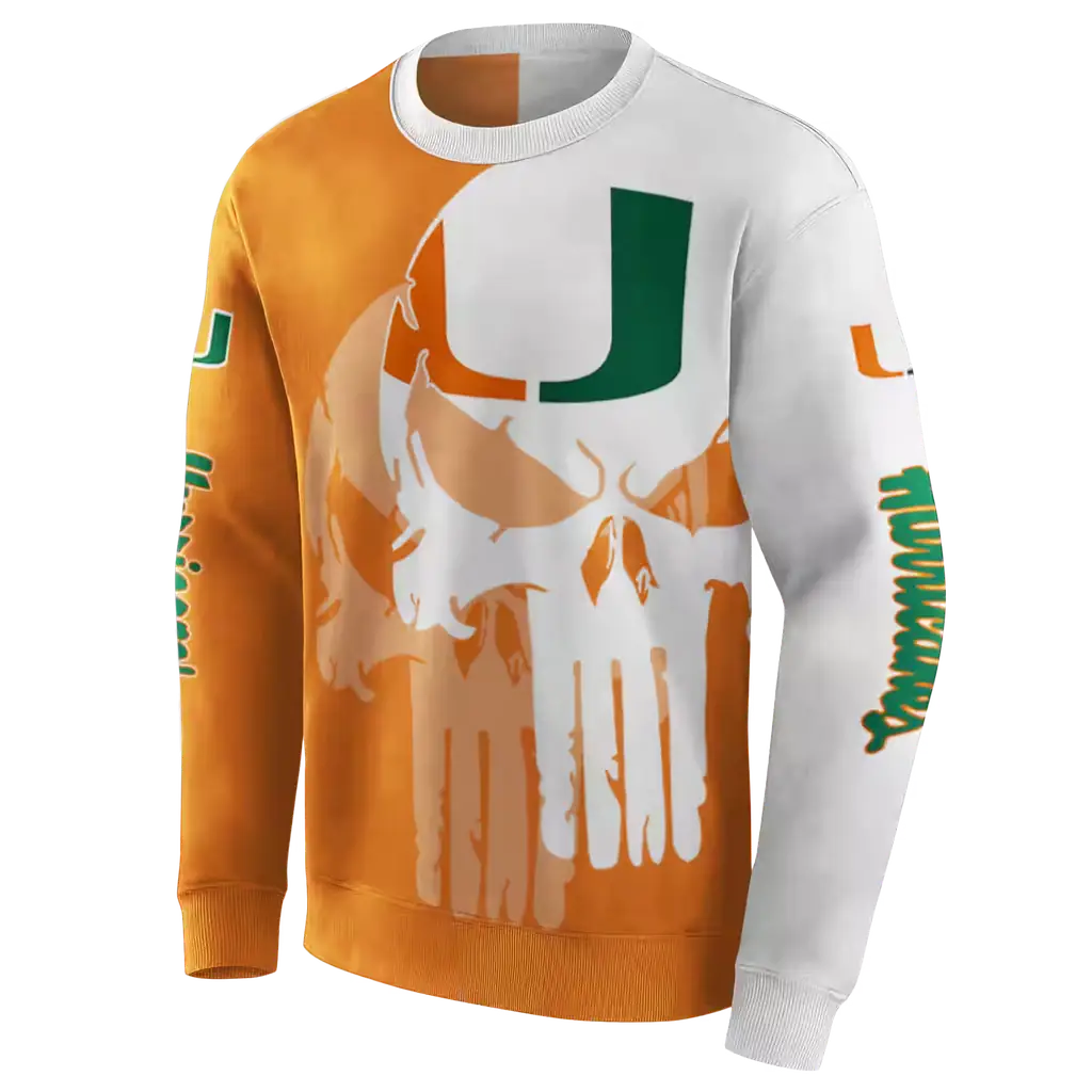miami hurricanes graphic punisher orange white hoodie new arrival miami hurricanes graphic punisher orange white hoodie new arrival