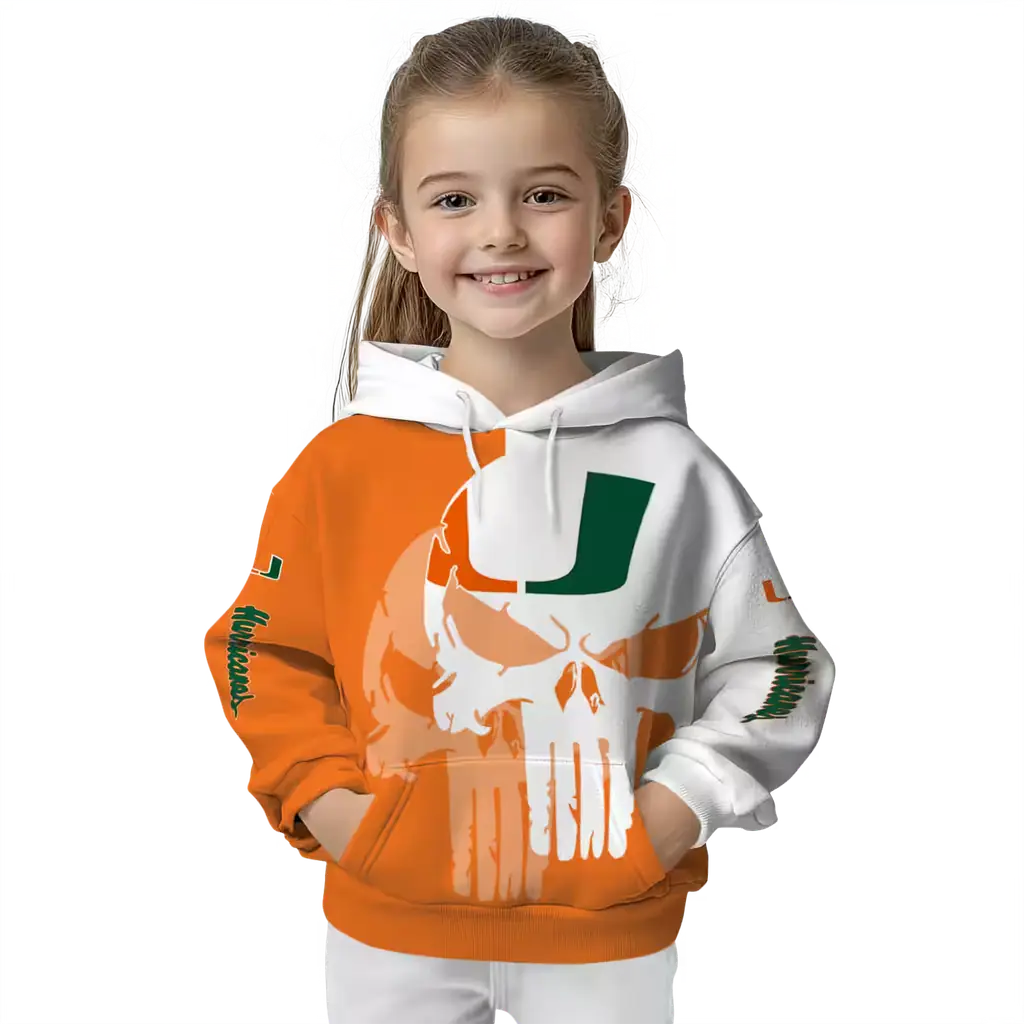 miami hurricanes graphic punisher orange white hoodie top rated miami hurricanes graphic punisher orange white hoodie top rated