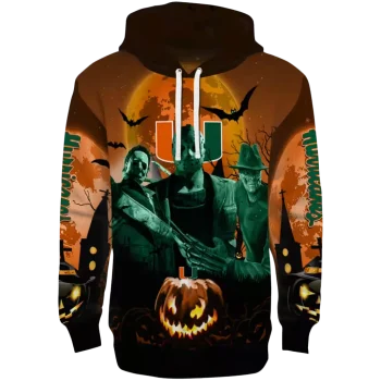 miami hurricanes halloween vibes orange black hoodie best selling