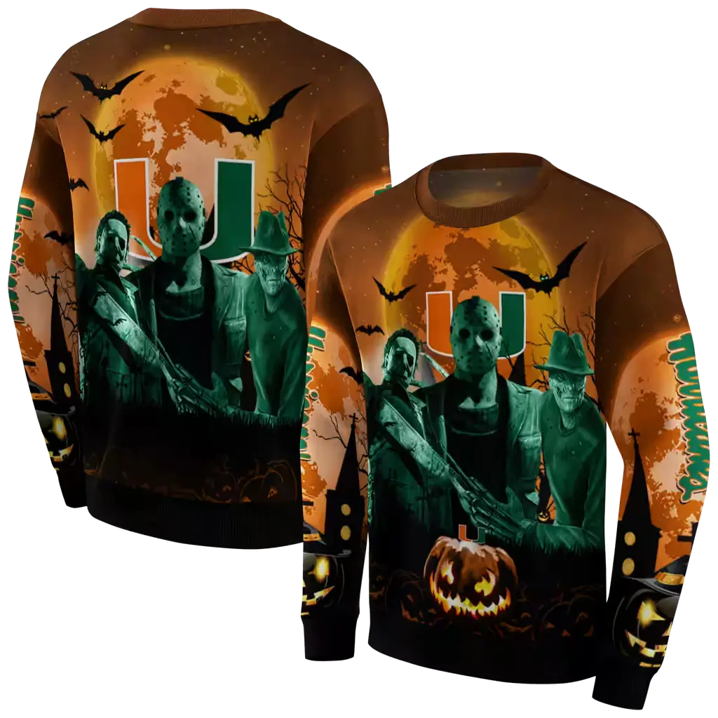 miami hurricanes halloween vibes orange black hoodie premium grade miami hurricanes halloween vibes orange black hoodie premium grade