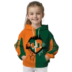 miami hurricanes heartbeat graphic orange hoodie best selling