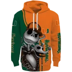 miami hurricanes jack skellington orange hoodie best selling