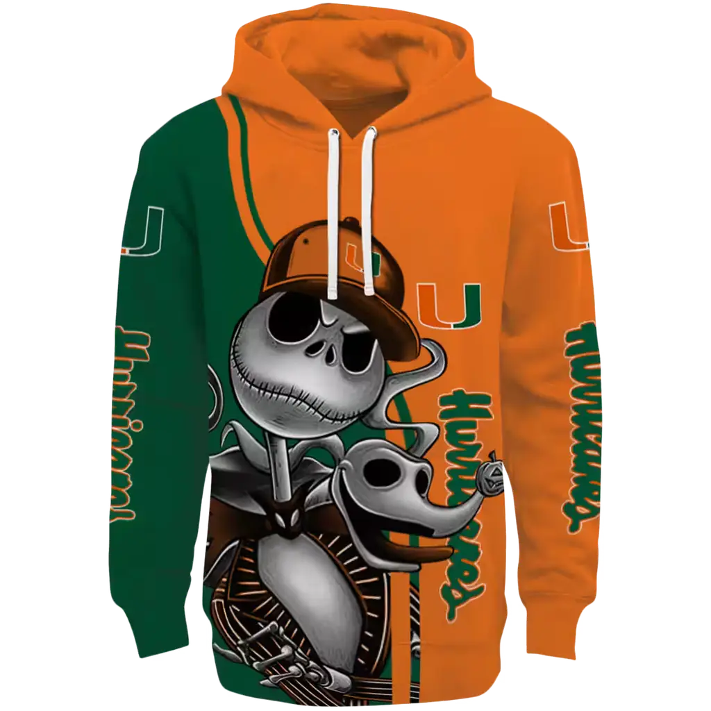 miami hurricanes jack skellington orange hoodie best selling miami hurricanes jack skellington orange hoodie best selling
