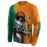 miami hurricanes jack skellington orange hoodie best selling