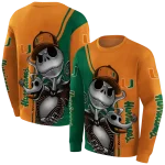 miami hurricanes jack skellington orange hoodie best selling