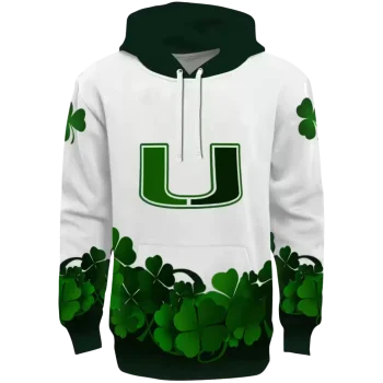 miami hurricanes lucky motif white green hoodie best selling
