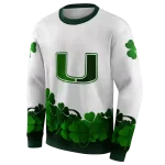 miami hurricanes lucky motif white green hoodie best selling