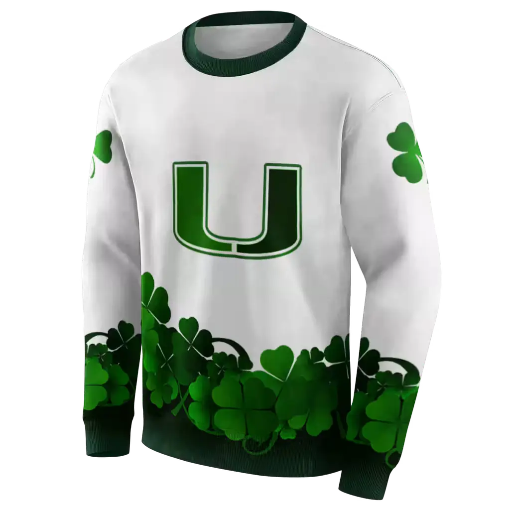 miami hurricanes lucky motif white green hoodie new arrival miami hurricanes lucky motif white green hoodie new arrival