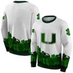 miami hurricanes lucky motif white green hoodie best selling